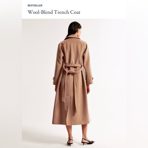 Women’s Abercrombie and Fitch Wool Blend Trench Coat - Picture 2 of 13